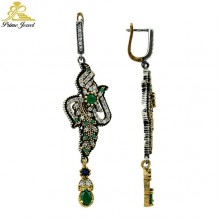 Gümüş Otantik Taşlı Küpe